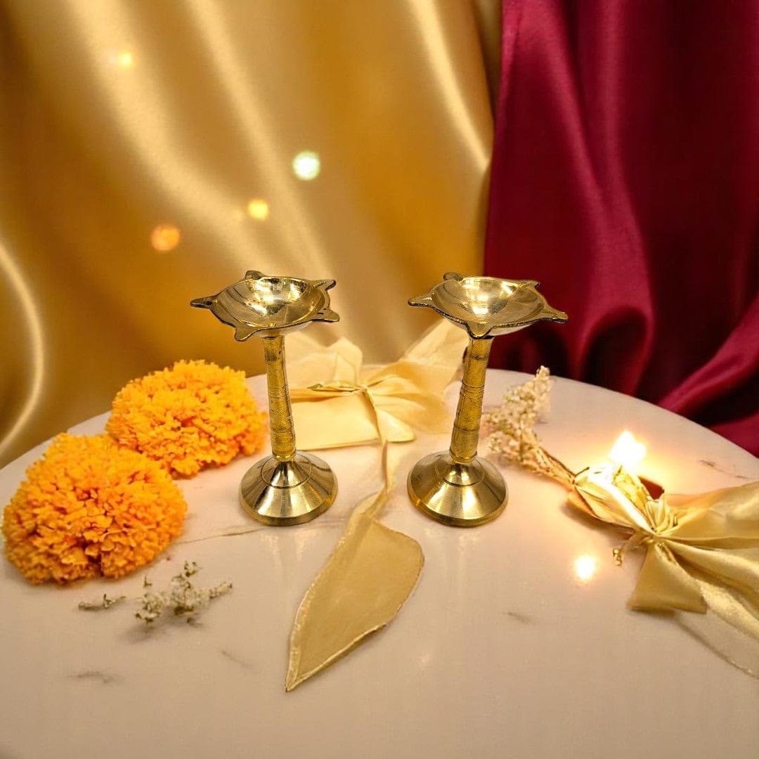 brass chiraag lamp diya set